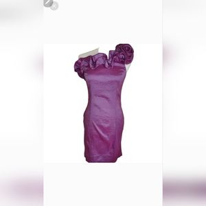 Arden B Purple Bodycon Ruffles Cocktail Dress
